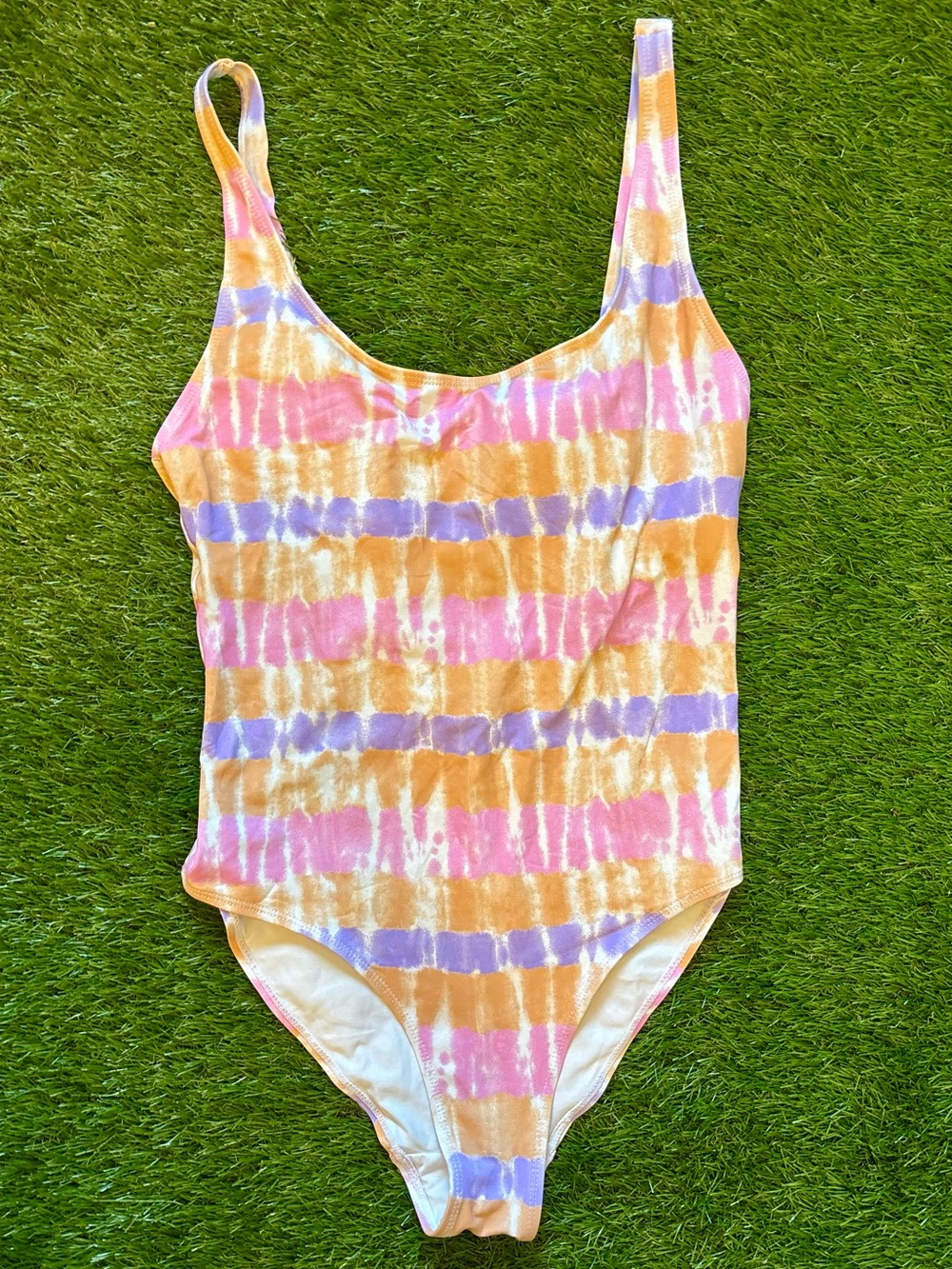 Green Coast Pink Orange Purple Tie Dye One Piece Swimsuit Size 6